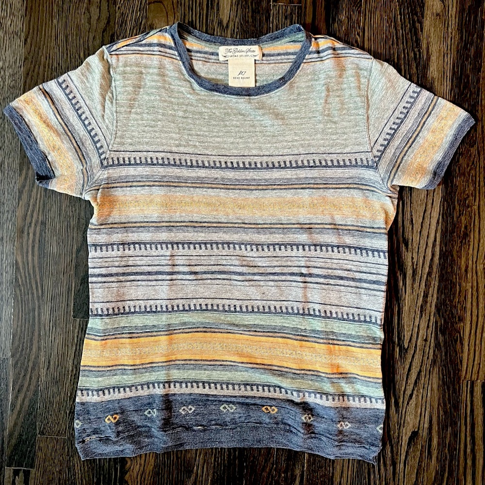 Remi Relief Patterned Linen and Cotton-Blend Knit T-Shirt